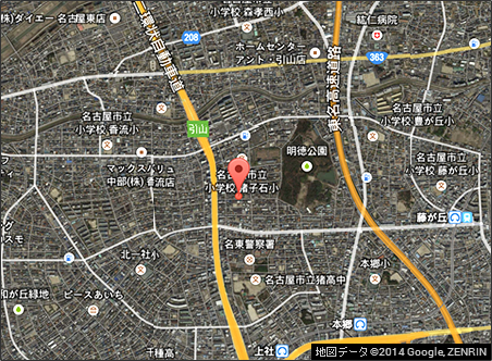 施術院の地図（愛知県名古屋市名東区猪子石）
